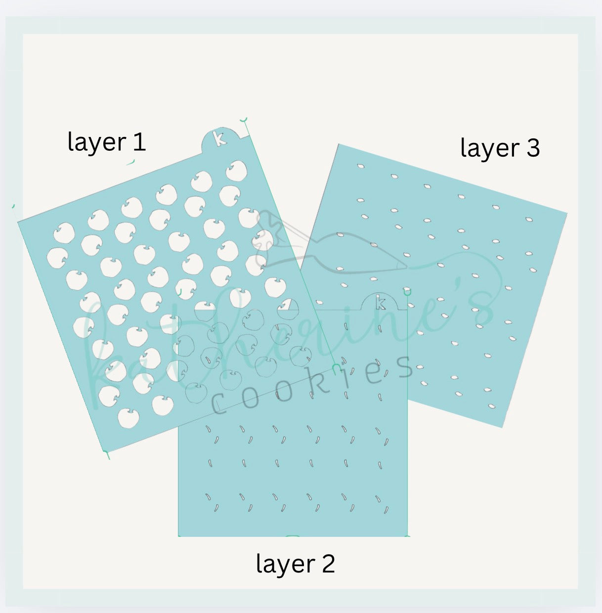 Apples Three Piece Cookie Stencil