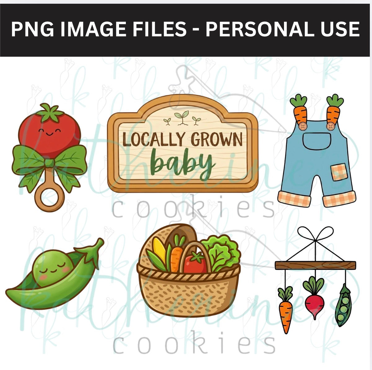 Locally Grown Baby PNG Images - set of 6 images