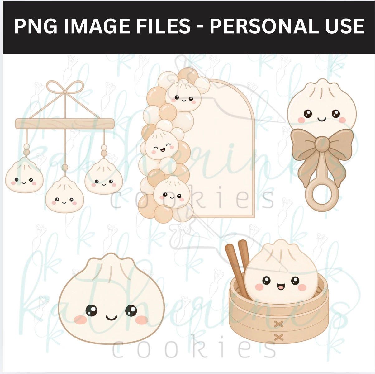 Little Dumpling PNG Images - set of 5 images