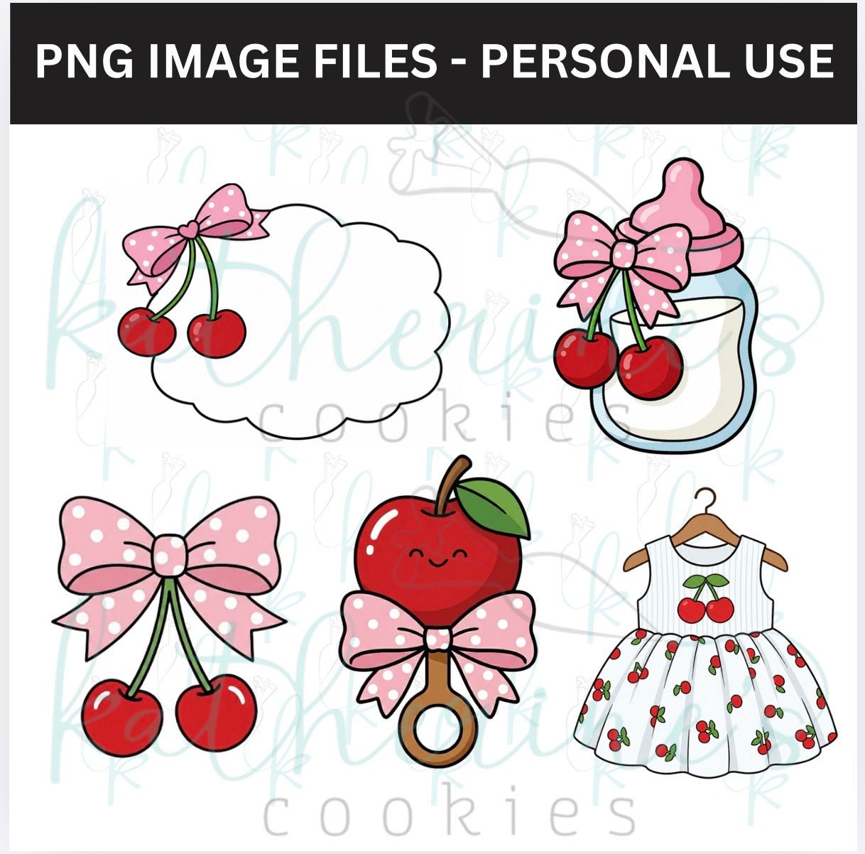 She’s the Cherry on Top PNG Images - set of 5 images