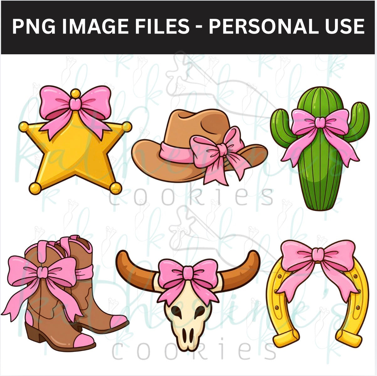 Coquette Western PNG Images - set of 6 images