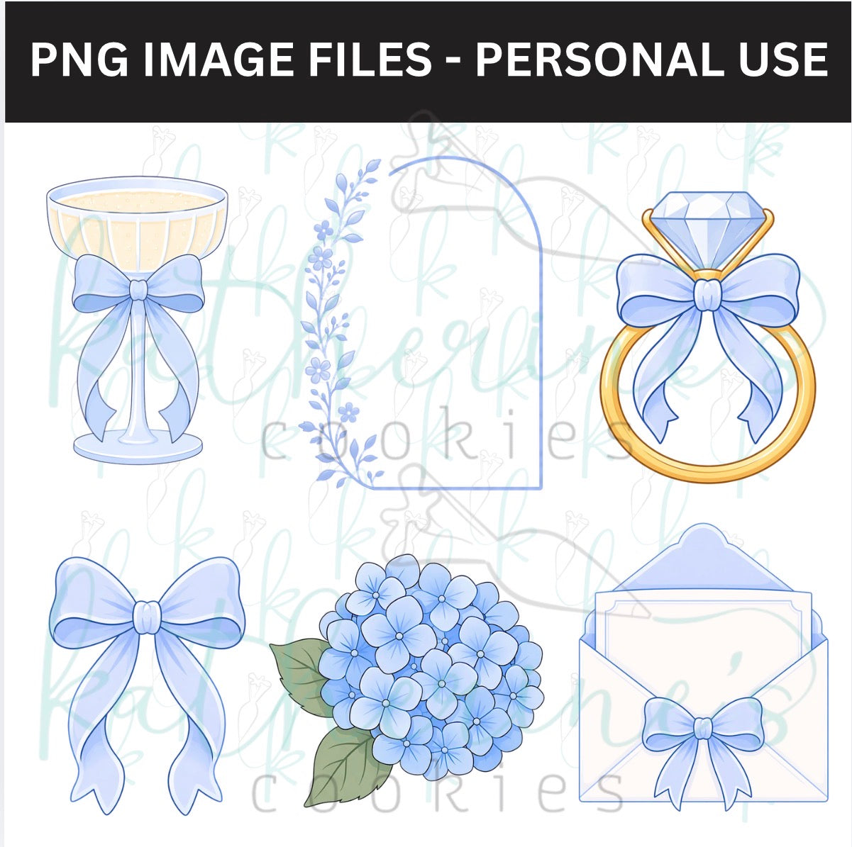 Something Blue Before I Do PNG Images - set of 6 images