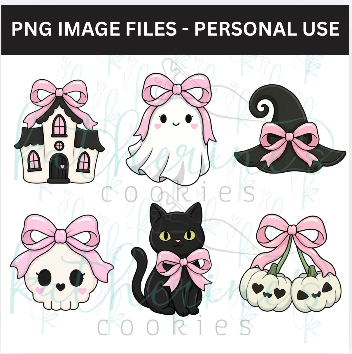 Coquette Halloween PNG Images - set of 6 images