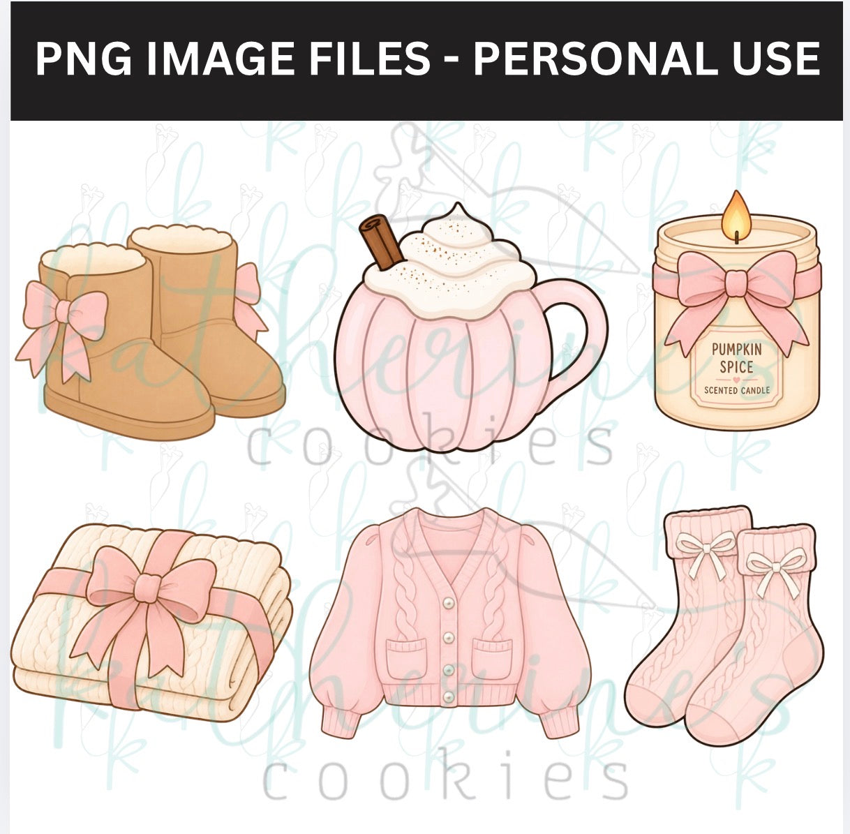 Cozy Fall PNG Images - set of 6 images