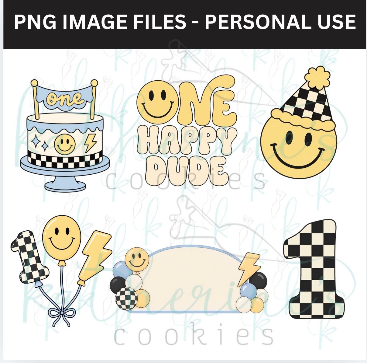 One Happy Dude PNG Images - set of 6 images