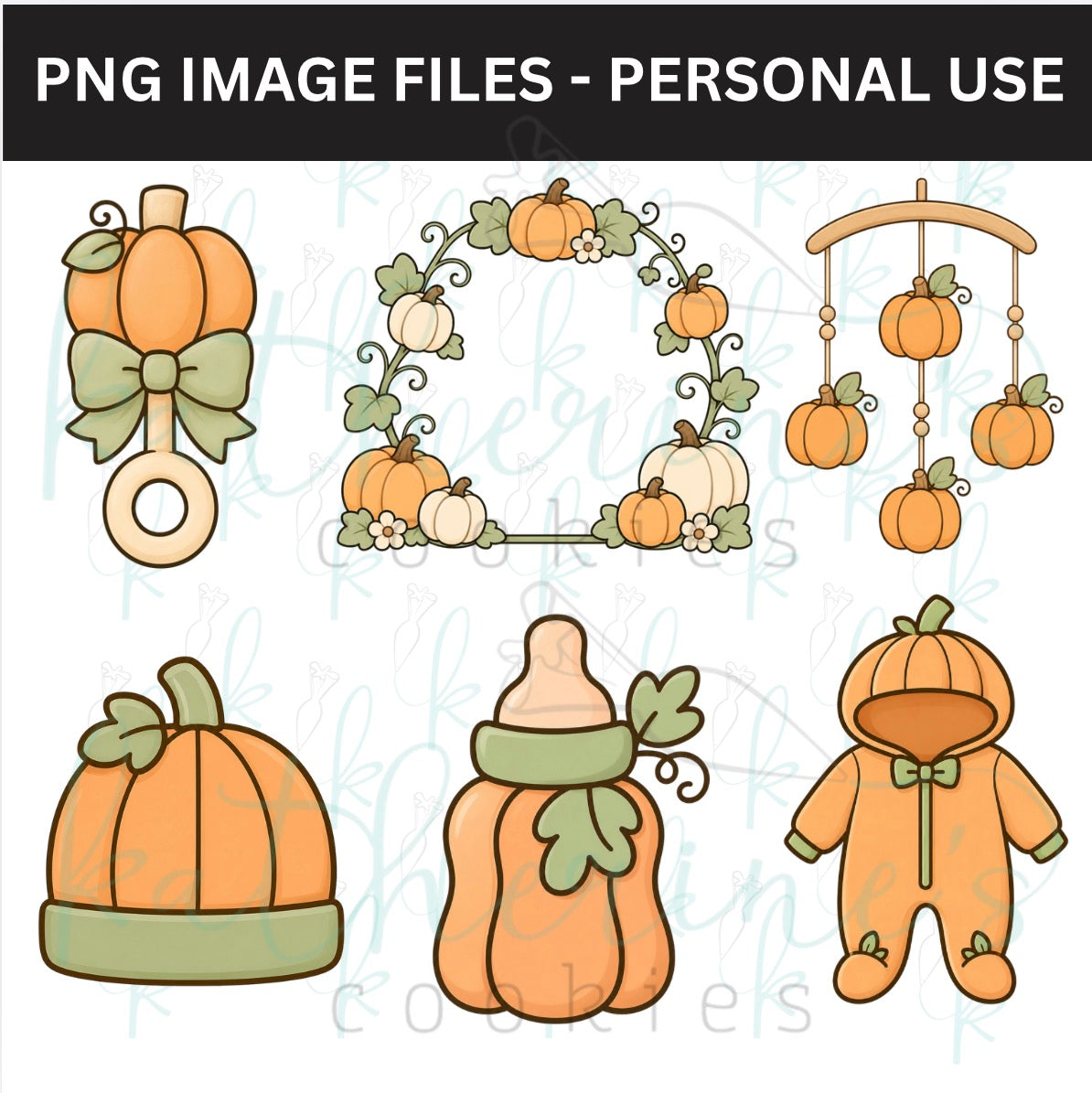 Little Pumpkin Baby PNG Images - set of 6 images