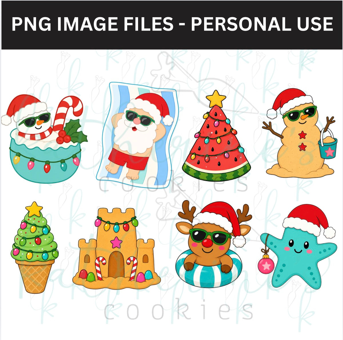 Christmas in July PNG Images - set of 8