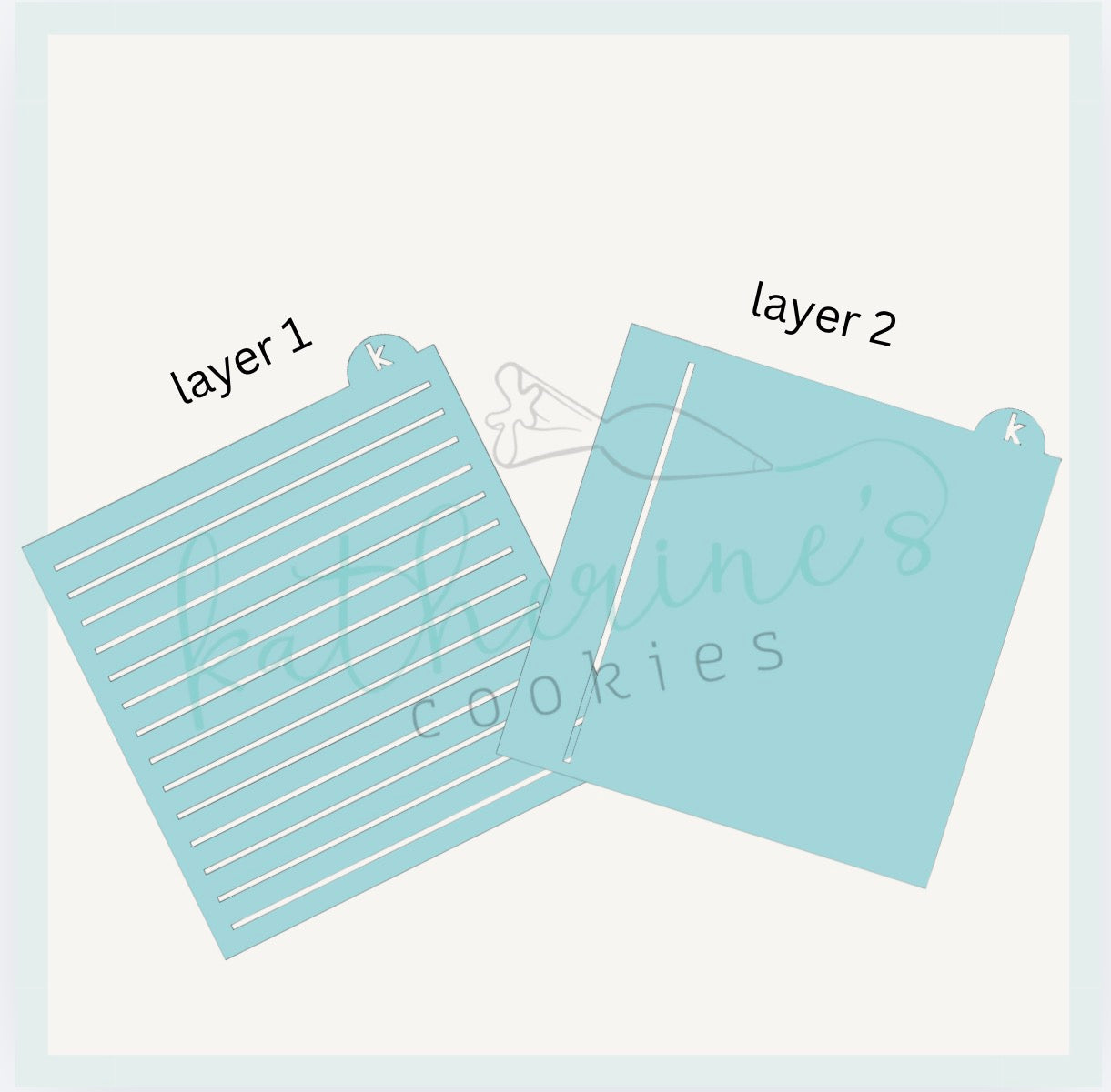Lined Notebook Paper Two Piece Cookie Stencil
