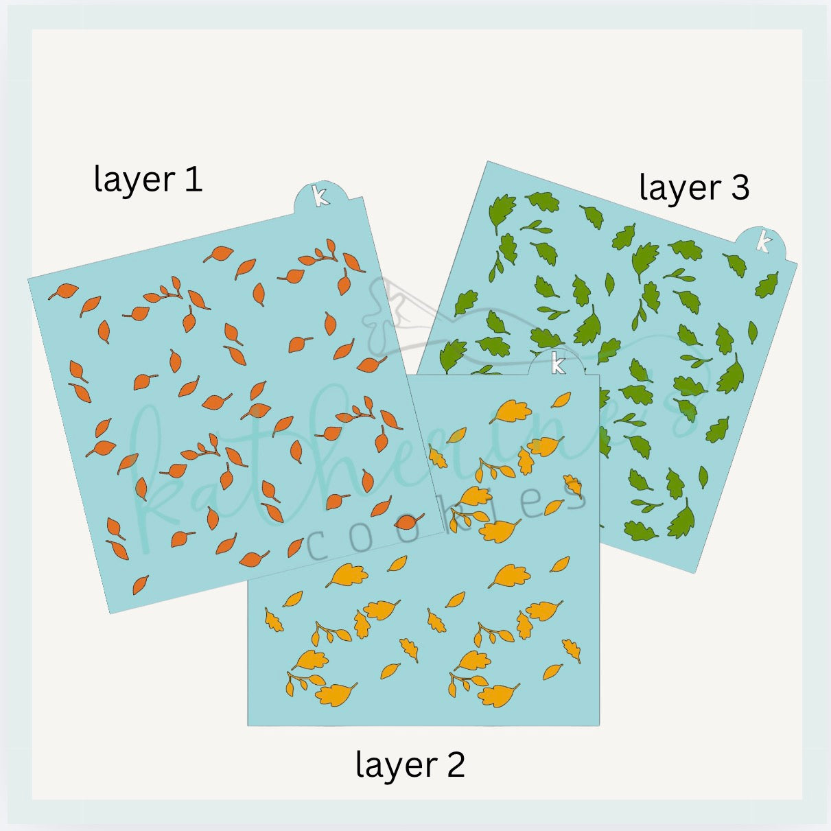 Fall Leaves Three Piece Cookie Stencil