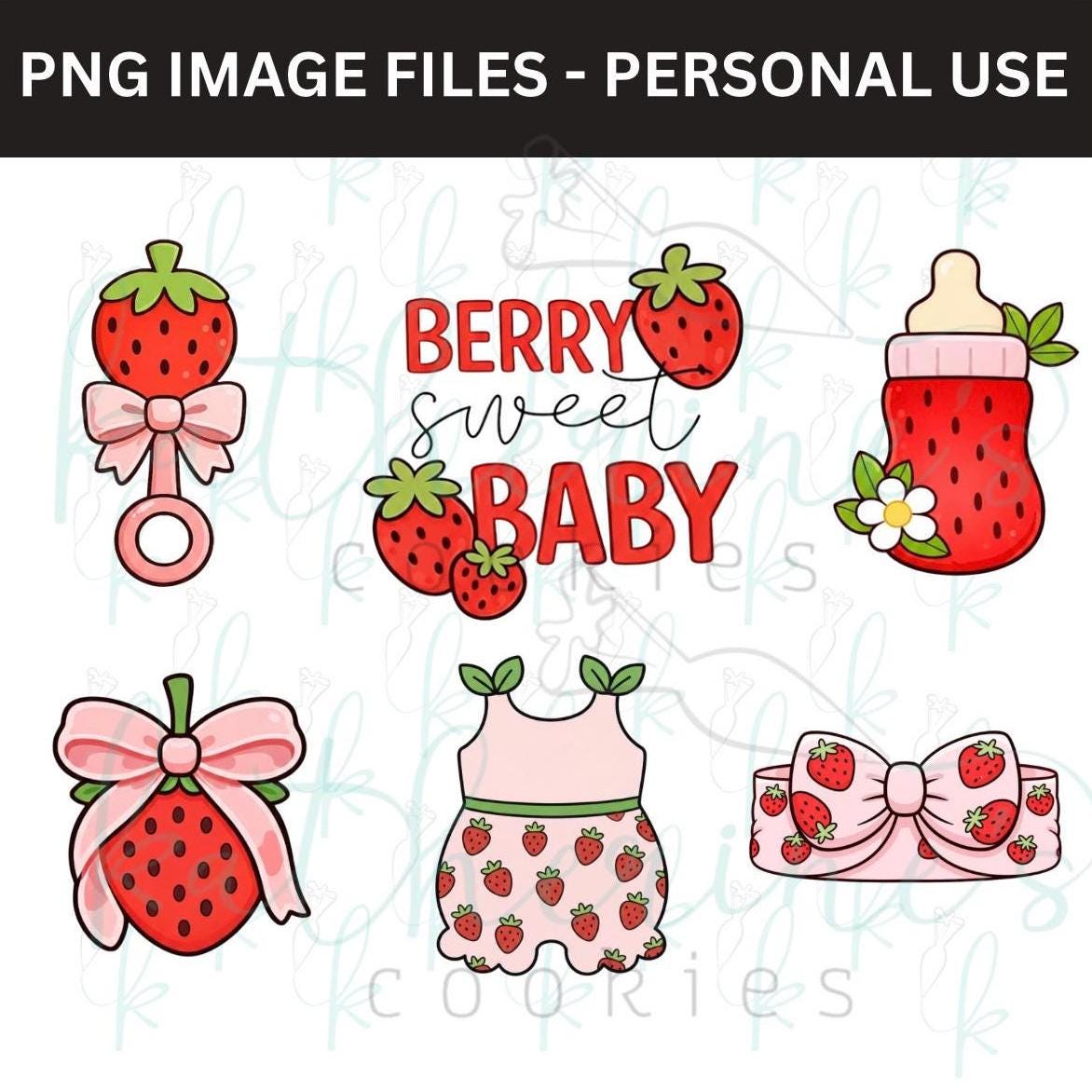 Berry Sweet Baby PNG Images - set of 6 images