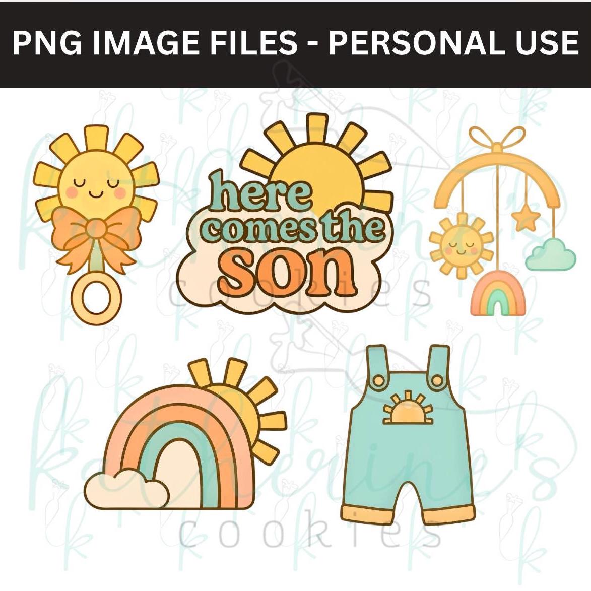 Here Comes The Son PNG Images - set of 5 images