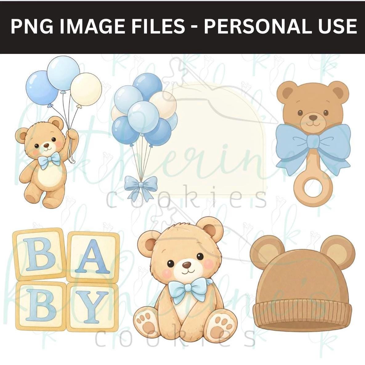 We Can Bearly Wait PNG Images - set of 6 images