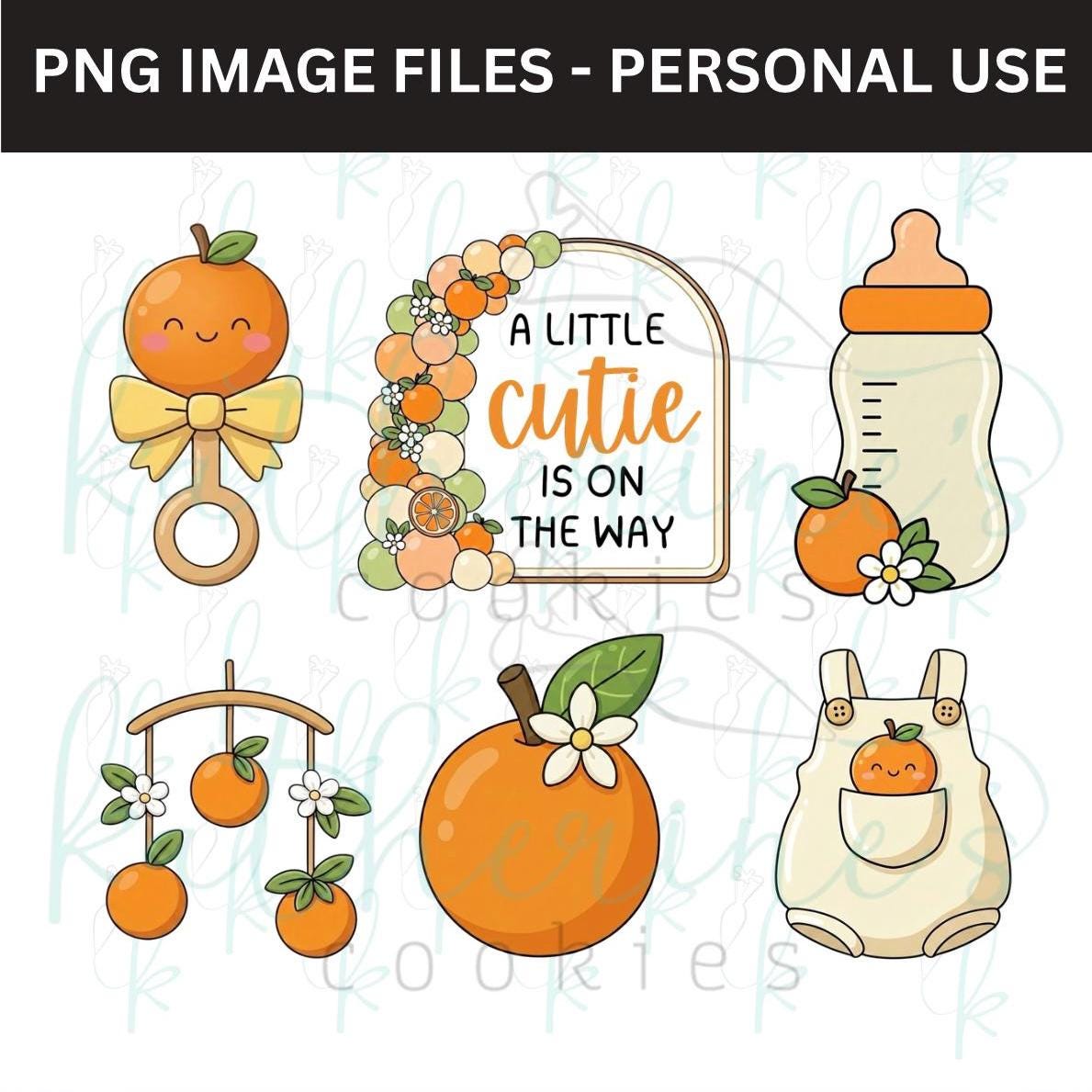 A Little Cutie is on the Way PNG Images - set of 6 images