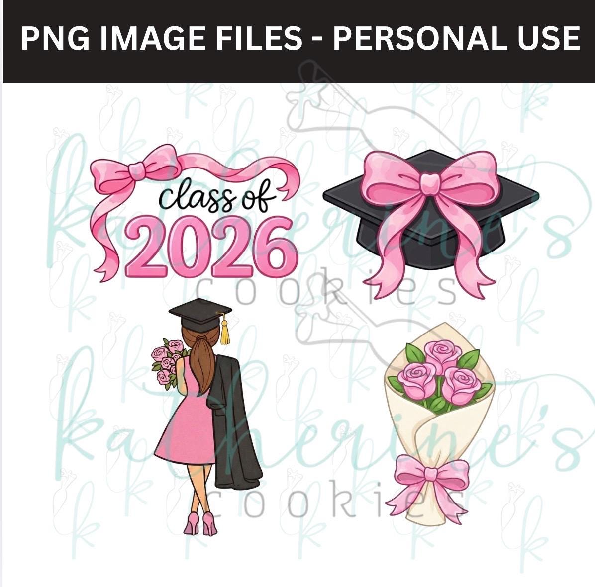 Coquette Graduation - set of 4 PNG Images