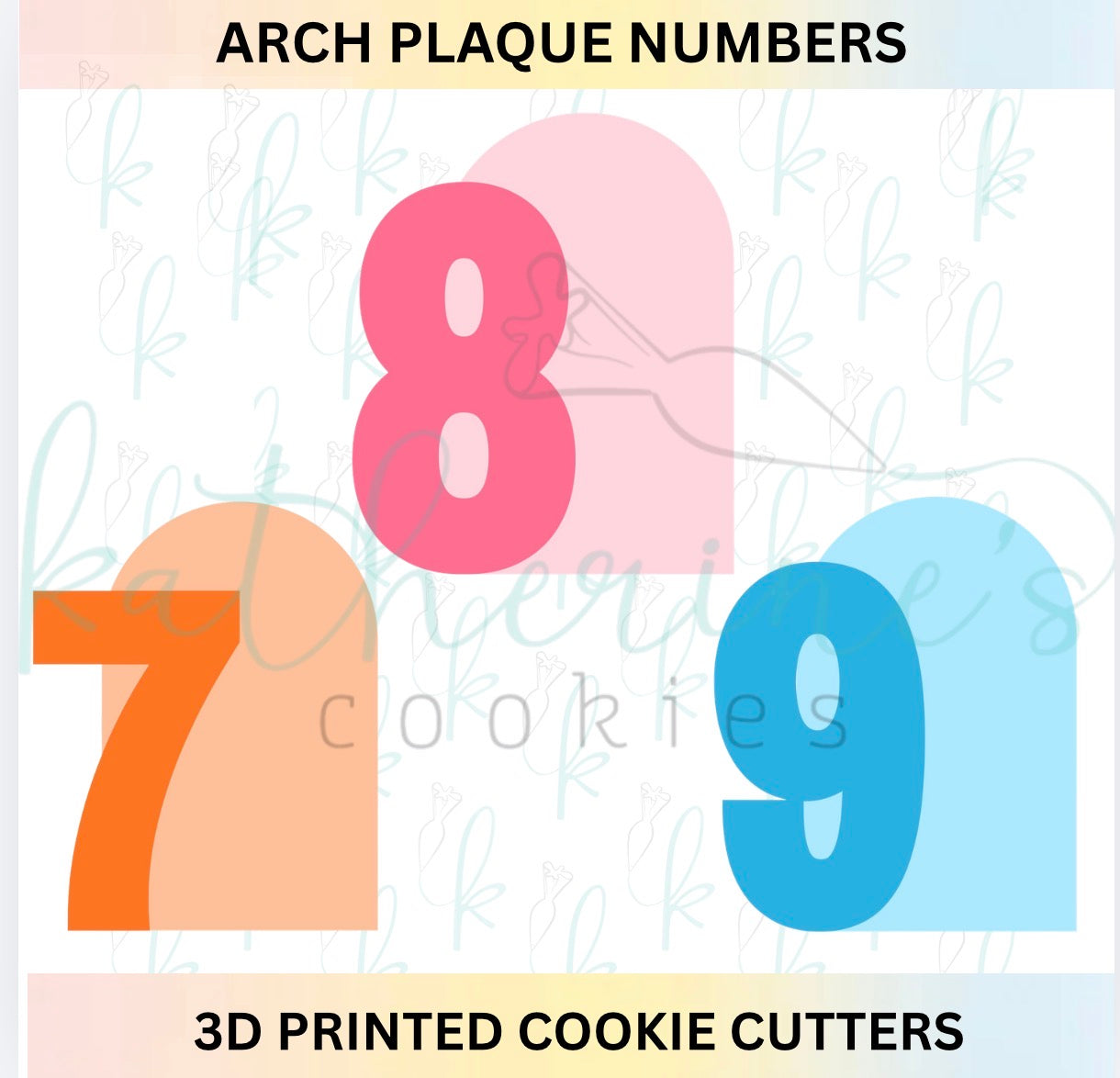 Arch Plaque Number Cookie Cutters