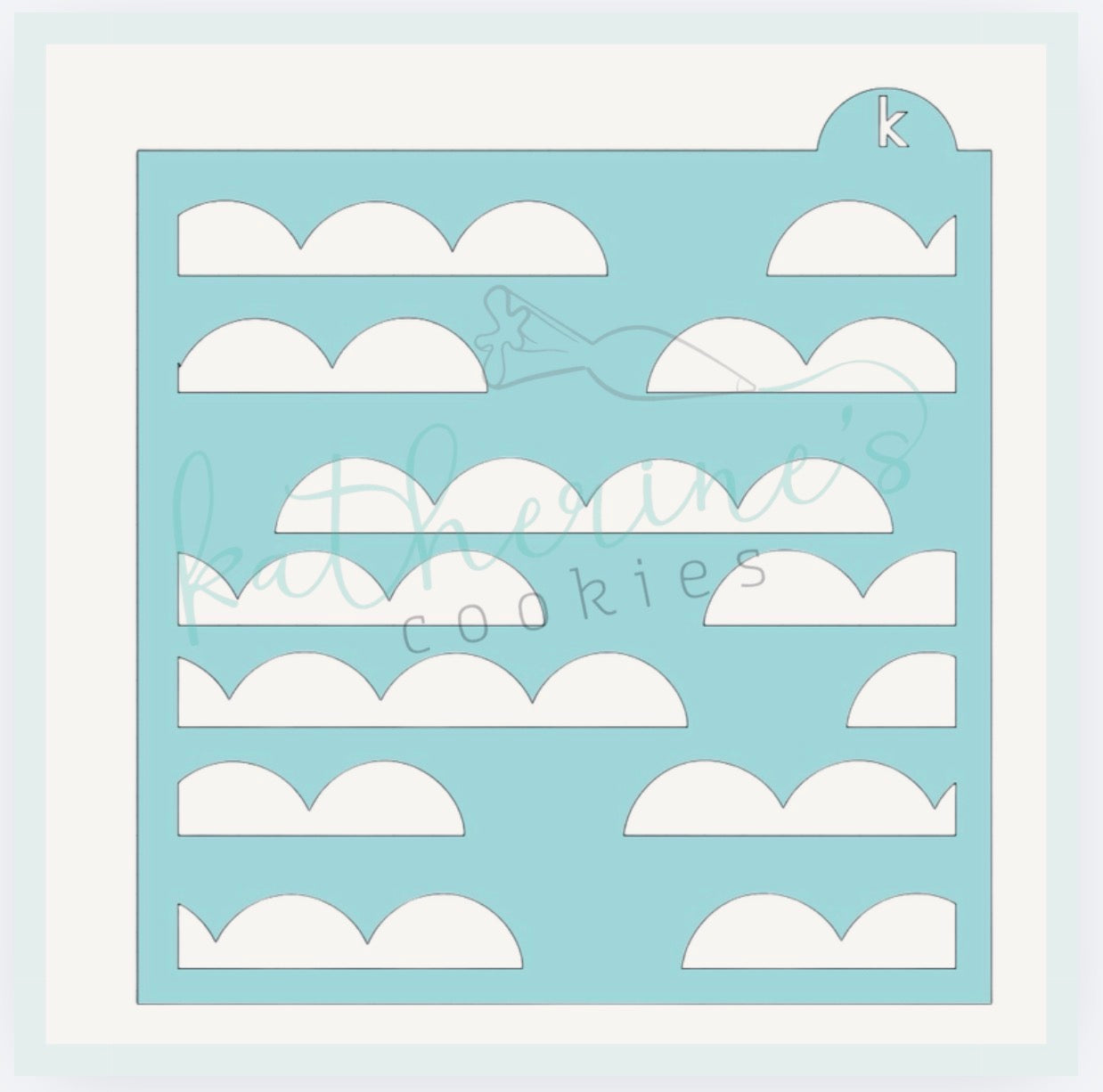Clouds Pattern Cookie Stencil