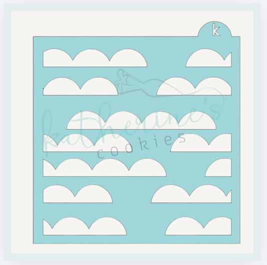 Clouds Pattern Cookie Stencil