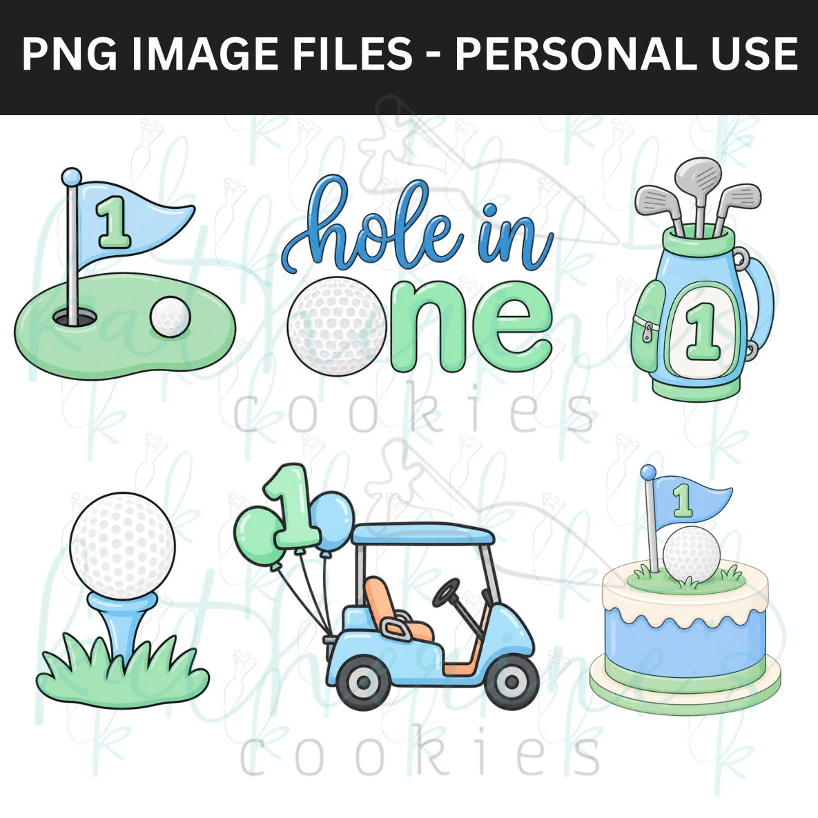 Hole in One PNG Images - set of 6 images
