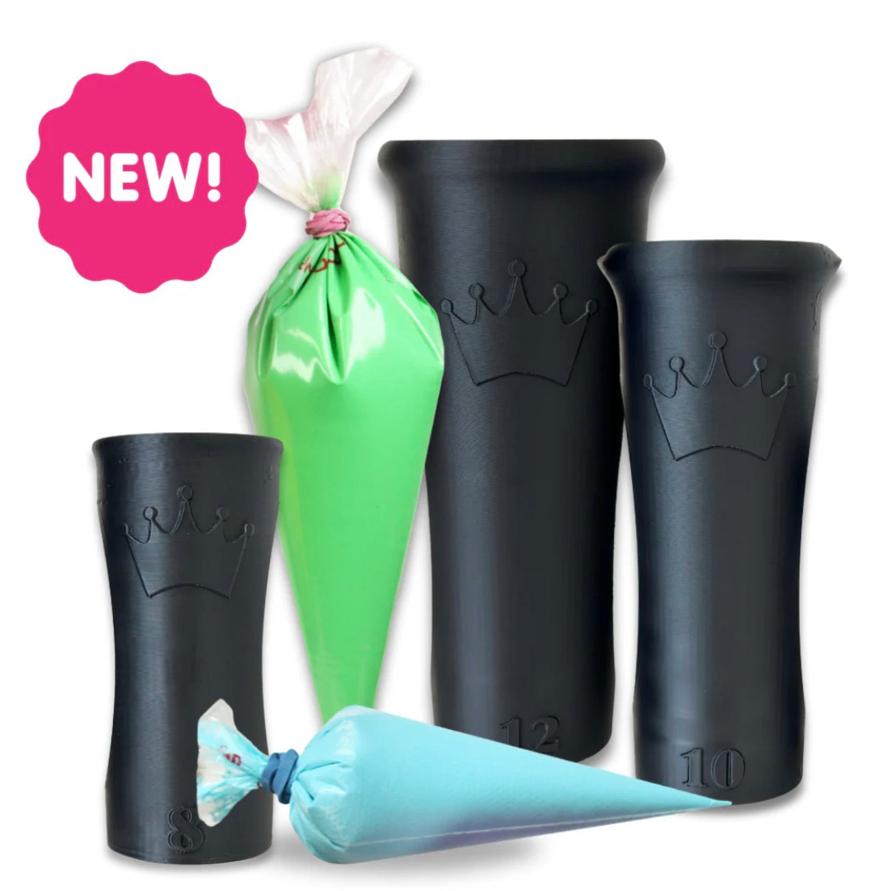 Easy Fill Piping Bag Holder | Cookie Countess Icing Bag Holder | 8”, 10”, 12” Sizes Available