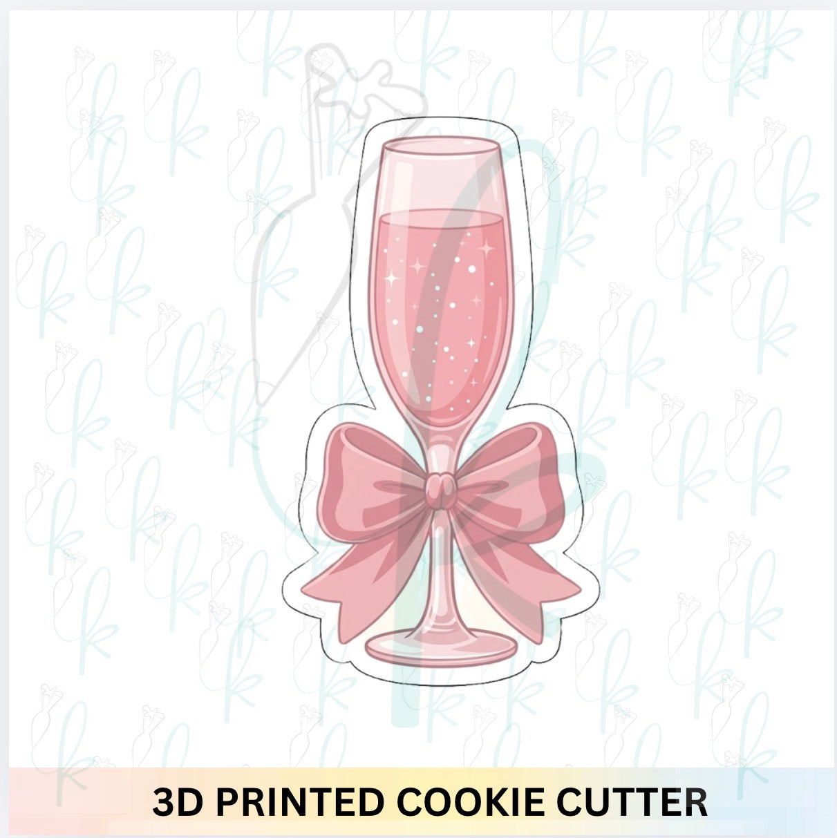 Champagne Flute with Bow Cookie Cutter