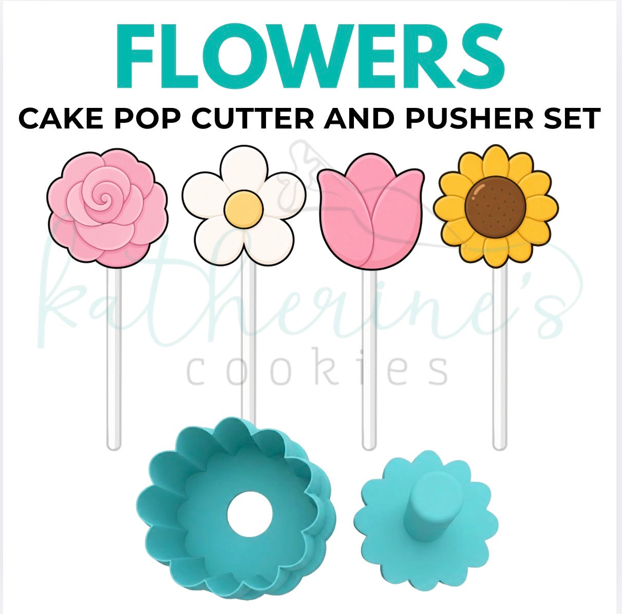 Flowers Set - Cake Pop Cutters and Pushers