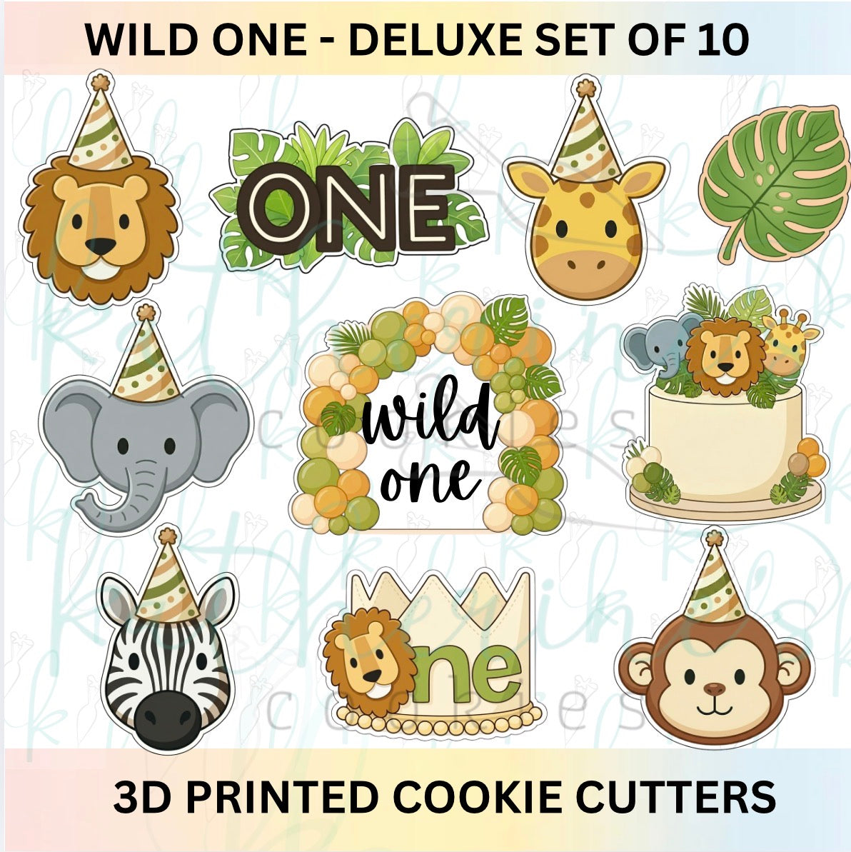 Wild One First Birthday - Core and Deluxe Sets - 6 or 10 3D Printed Cookie Cutters