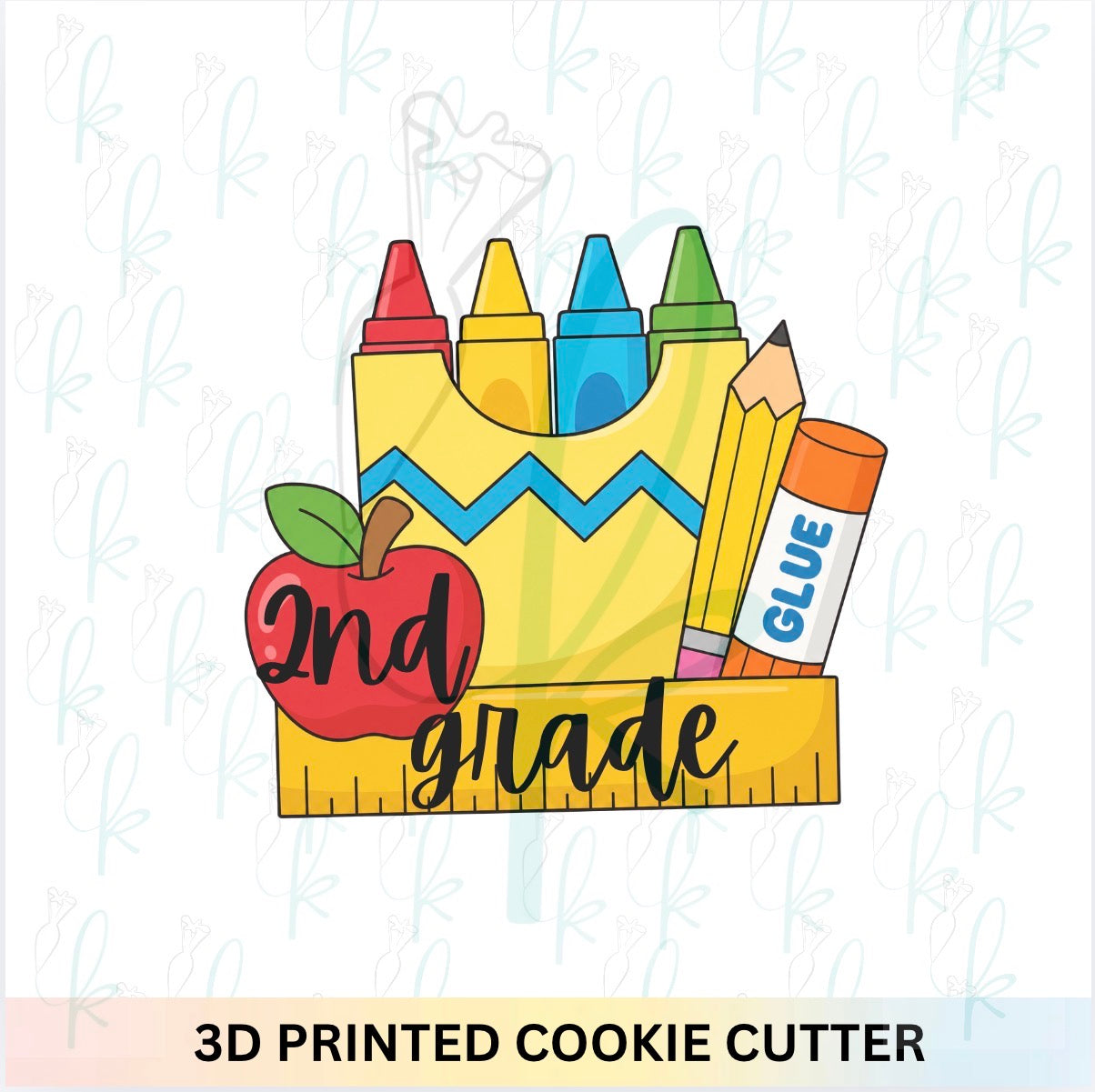 School Supplies Plaque Cookie Cutter