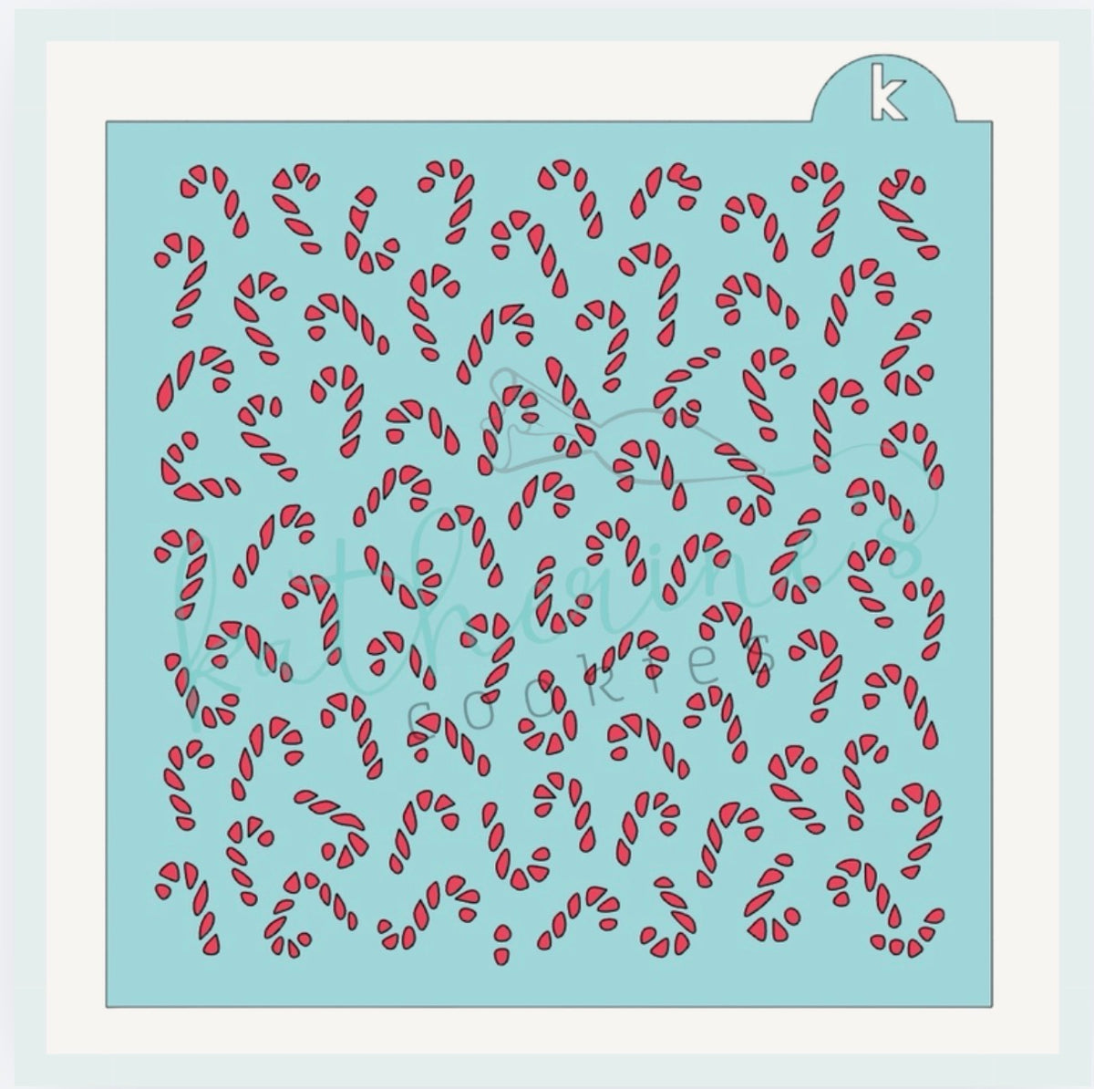 Candy Cane Pattern Cookie Stencil