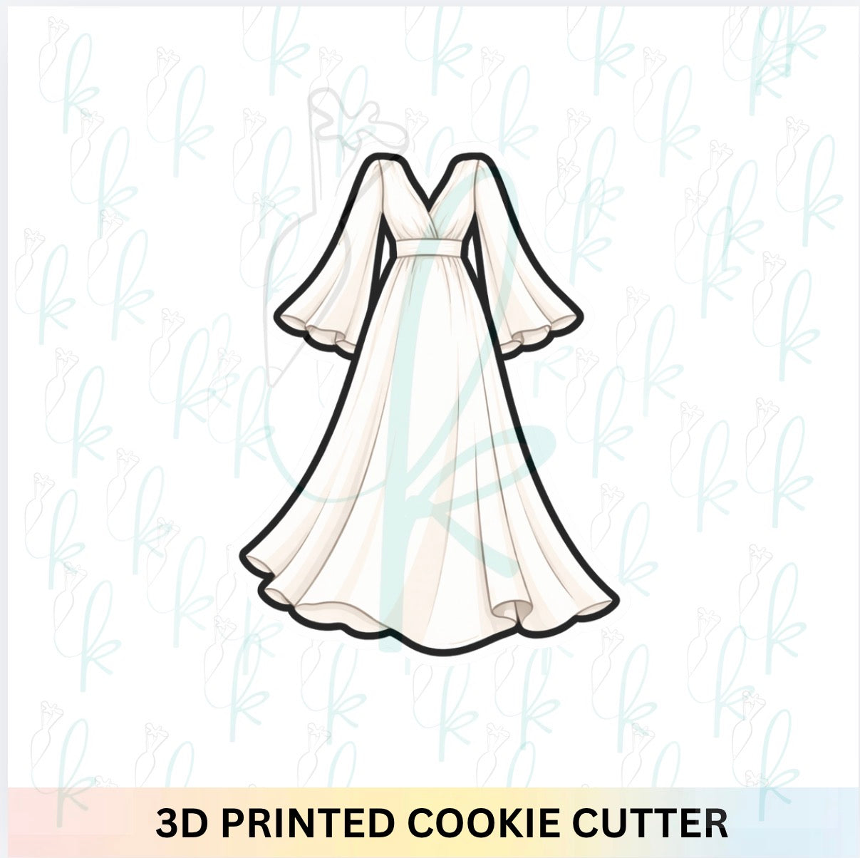 Boho Wedding Dress Cookie Cutter