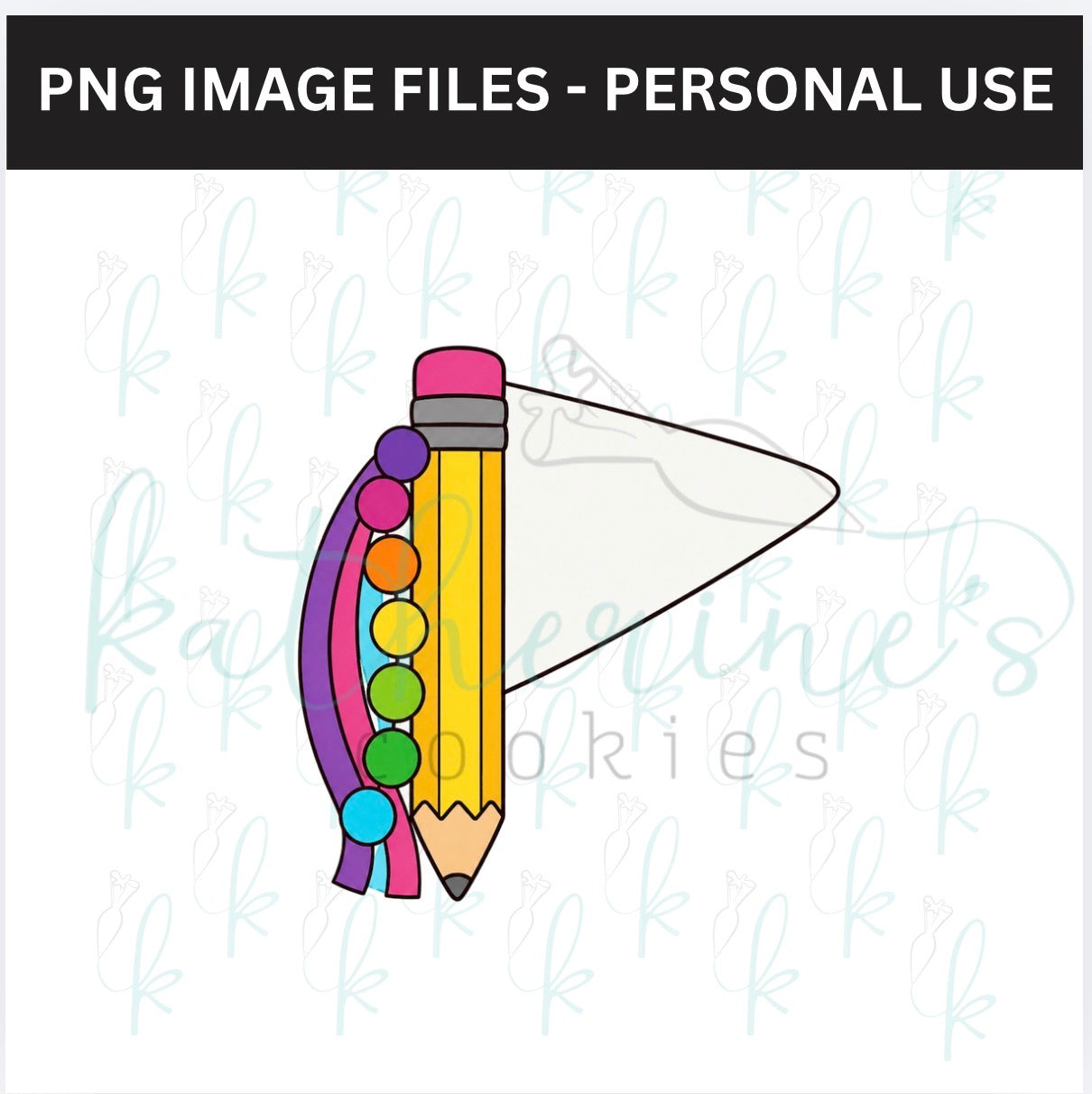Pencil with Flag Banner PNG Image