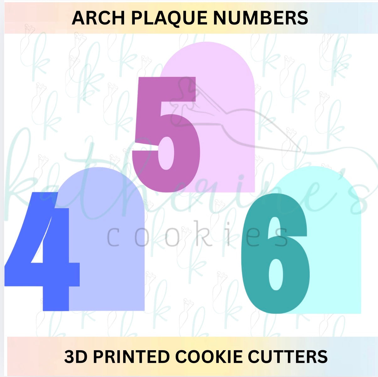 Arch Plaque Number Cookie Cutters