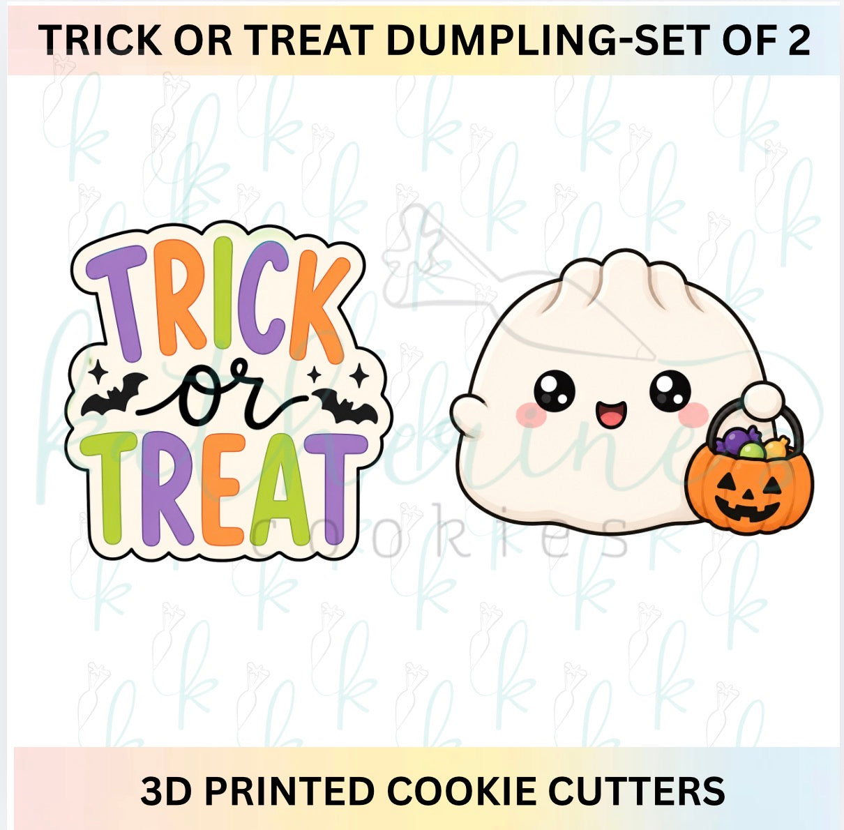 Trick or Treat Ghost Dumpling - Set of 2 Halloween 3D Printed Cookie Cutters