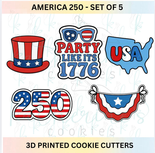 America 250 - Set of 5 Cookie Cutters
