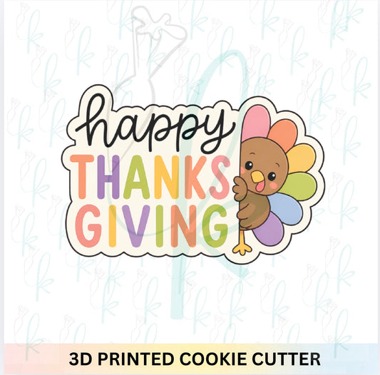 Happy Thanksgiving Turkey Cookie Cutter