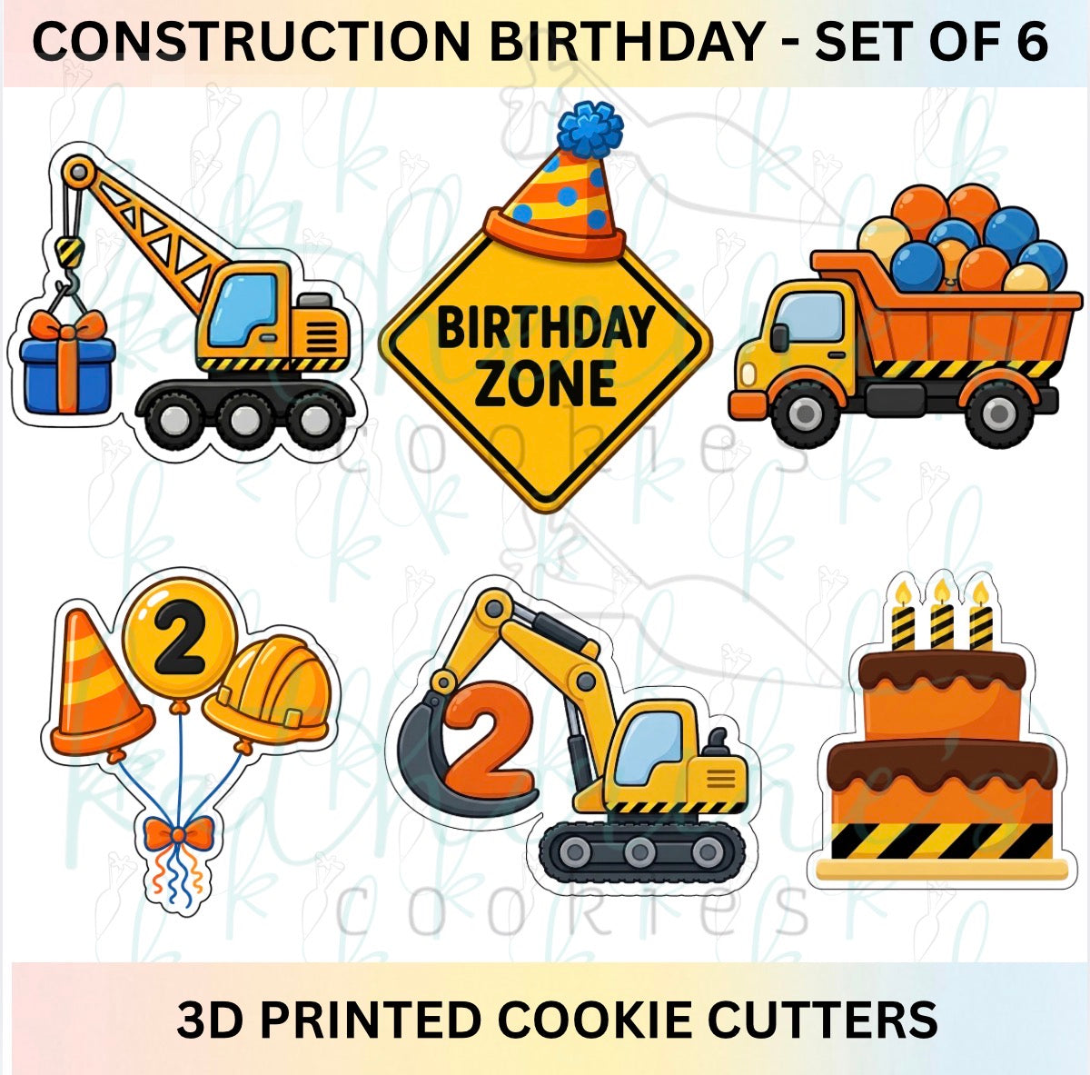 Construction Birthday - Set of 6 Cookie Cutters