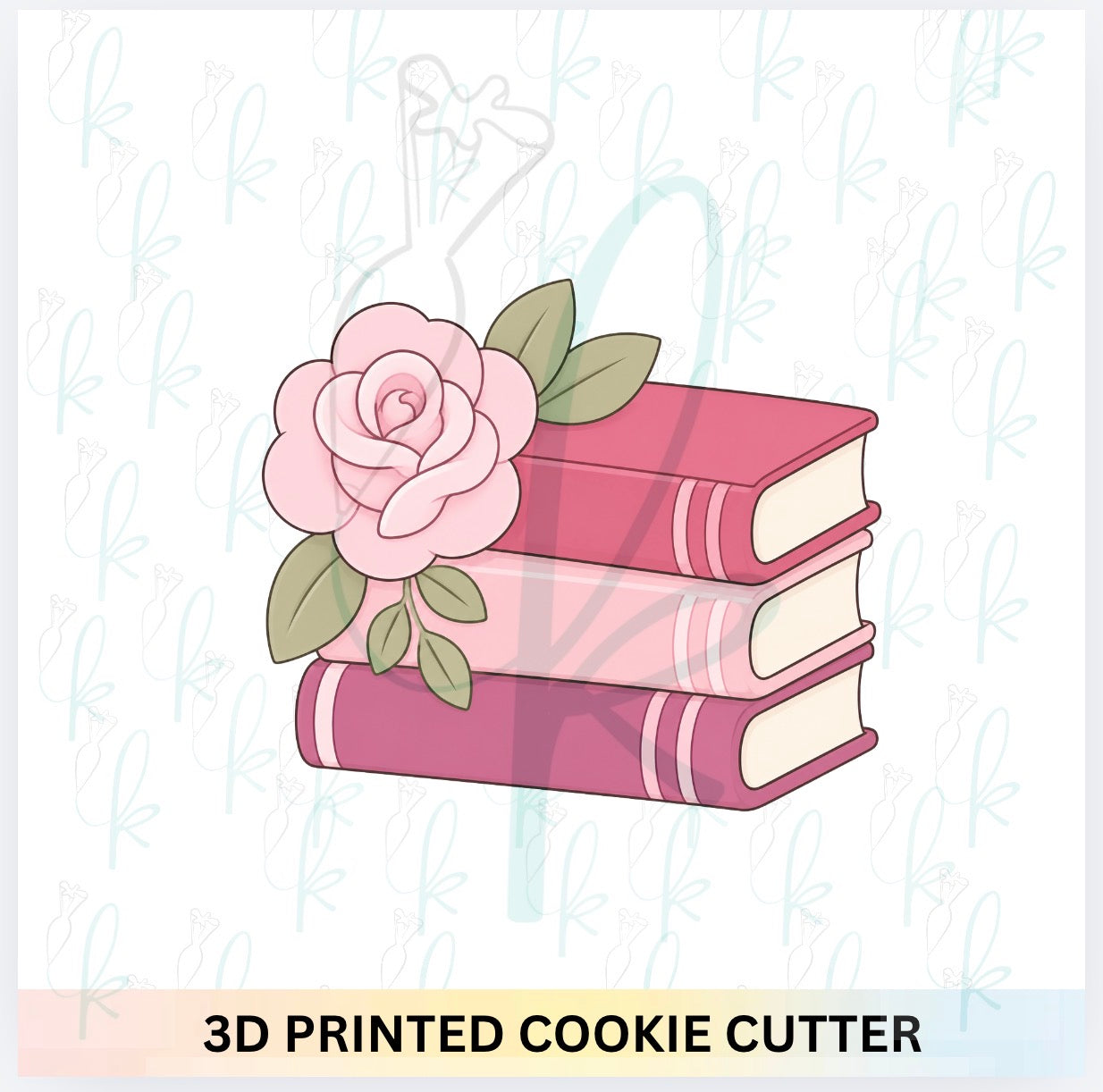 Floral Book Stack Cookie Cutter