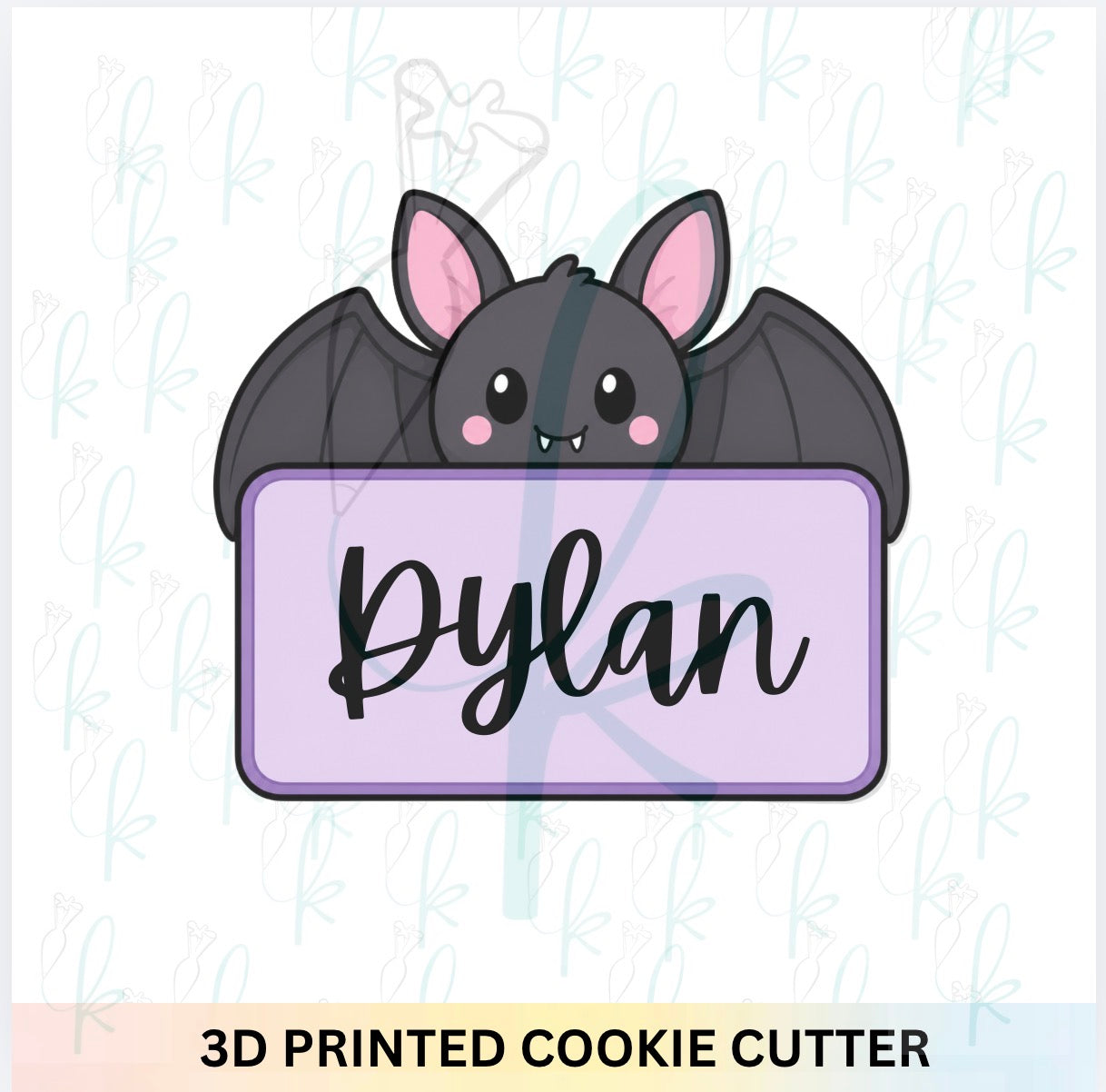 Cute Bat Plaque Cookie Cutter