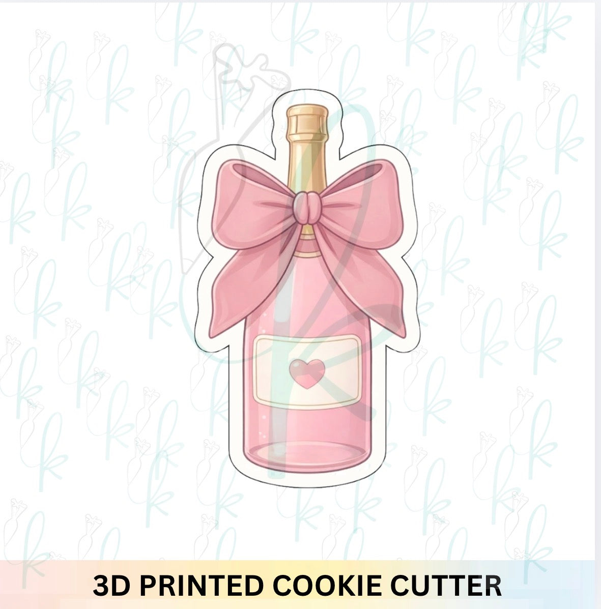 Champagne Bottle with Bow Cookie Cutter