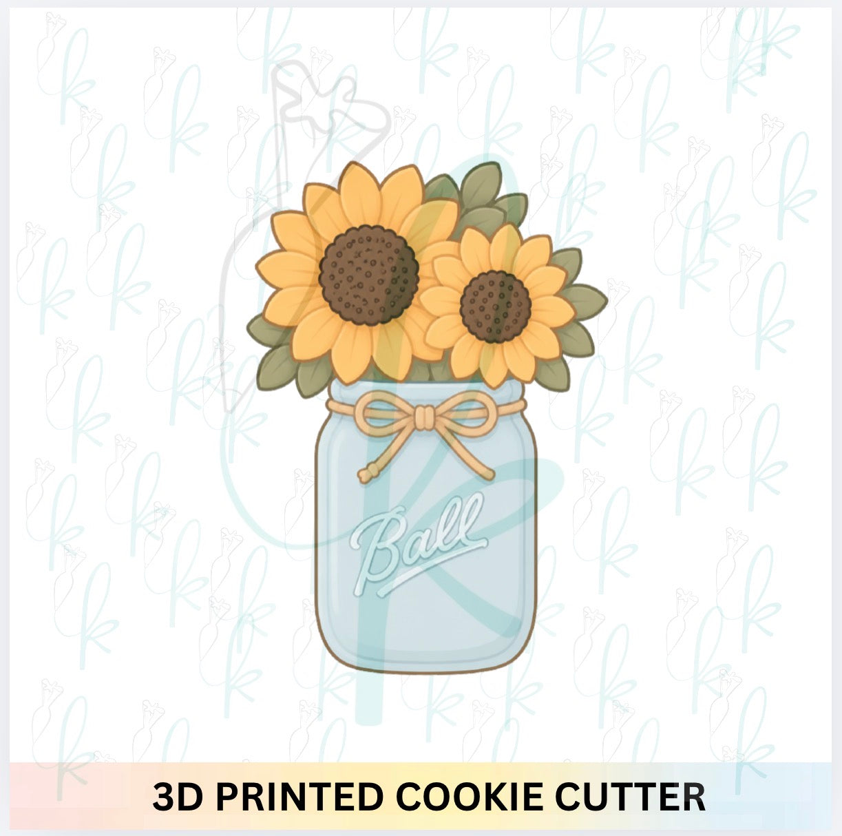 Jar with Sunflowers Cookie Cutter