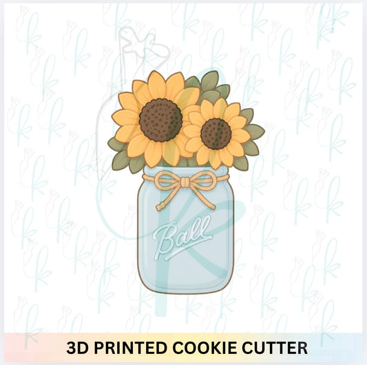 Jar with Sunflowers Cookie Cutter