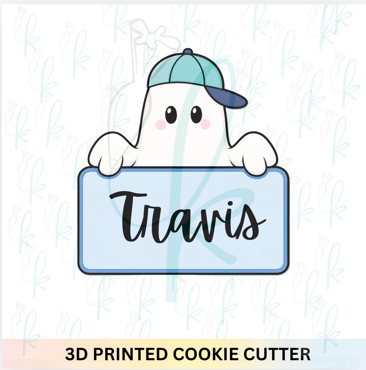 Ghost with Hat Plaque Cookie Cutter