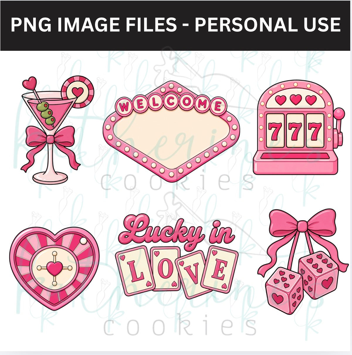 Lucky in Love PNG Images - set of 6 images
