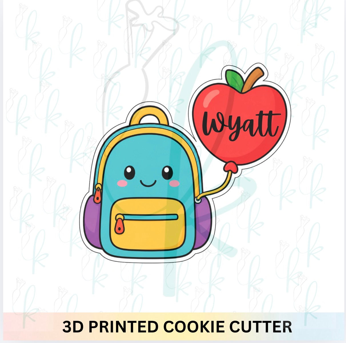 Backpack with Apple Balloon Cookie Cutter
