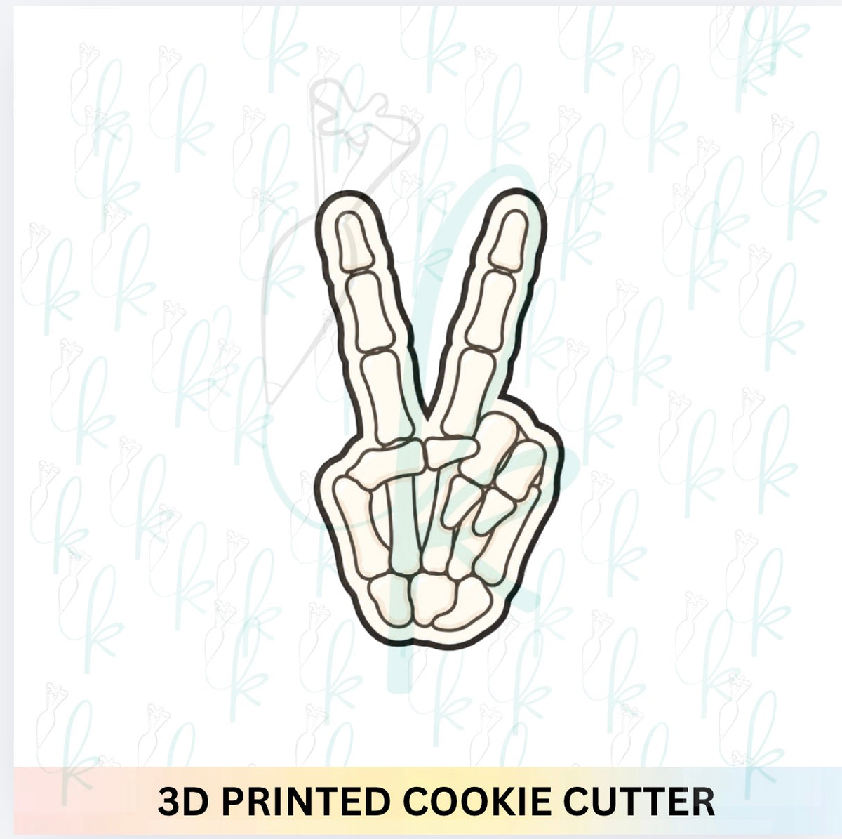 Skeleton Hand Peace Sign Cookie Cutter