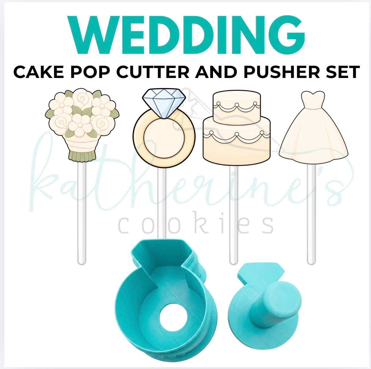 Wedding Set - Cake Pop Cutters and Pushers