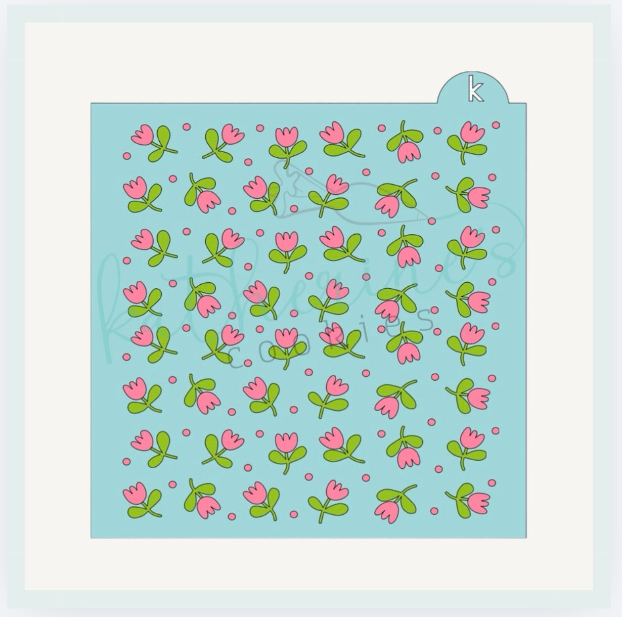 Tulips Two Piece Cookie Stencil