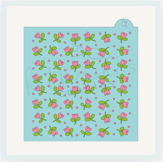 Tulips Two Piece Cookie Stencil