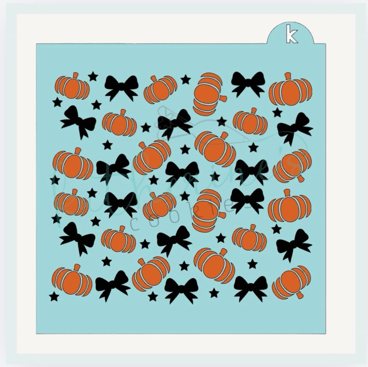 Pumpkins + Bows Two Piece Cookie Stencil