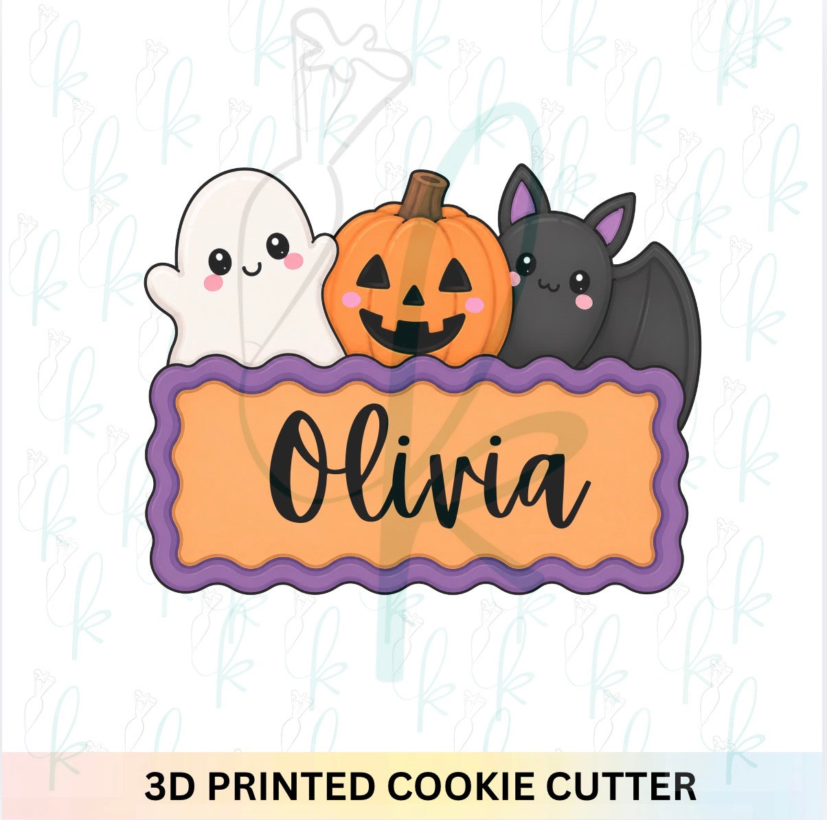 Cute Halloween Plaque Cookie Cutter