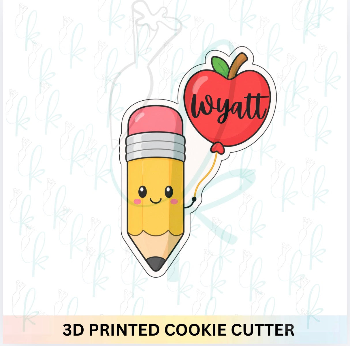Pencil with Apple Balloon Cookie Cutter